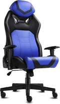 Modern-Depo Video Gaming Chair with 360°-Swivel Seat and Headrest | High-Density Memory Foam Ergonomic Office Chair, Big and Tall Computer Chair for Home, Office, Blue Black