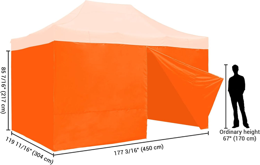 InstaHibit 4 Pack Side Wall for 10x15 Ft EZ Pop Up Canopy Tent UV50+ Zipper 550D (Sidewall Only)