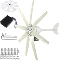 Wind Turbine Generator Kit, 15000W 12/24/48V/110V/220V, Power, with 8 Blade, with MPPT Controller, Windmill Suit for Hybrid Solar Systemfor, Marine, RV, Home(24V)