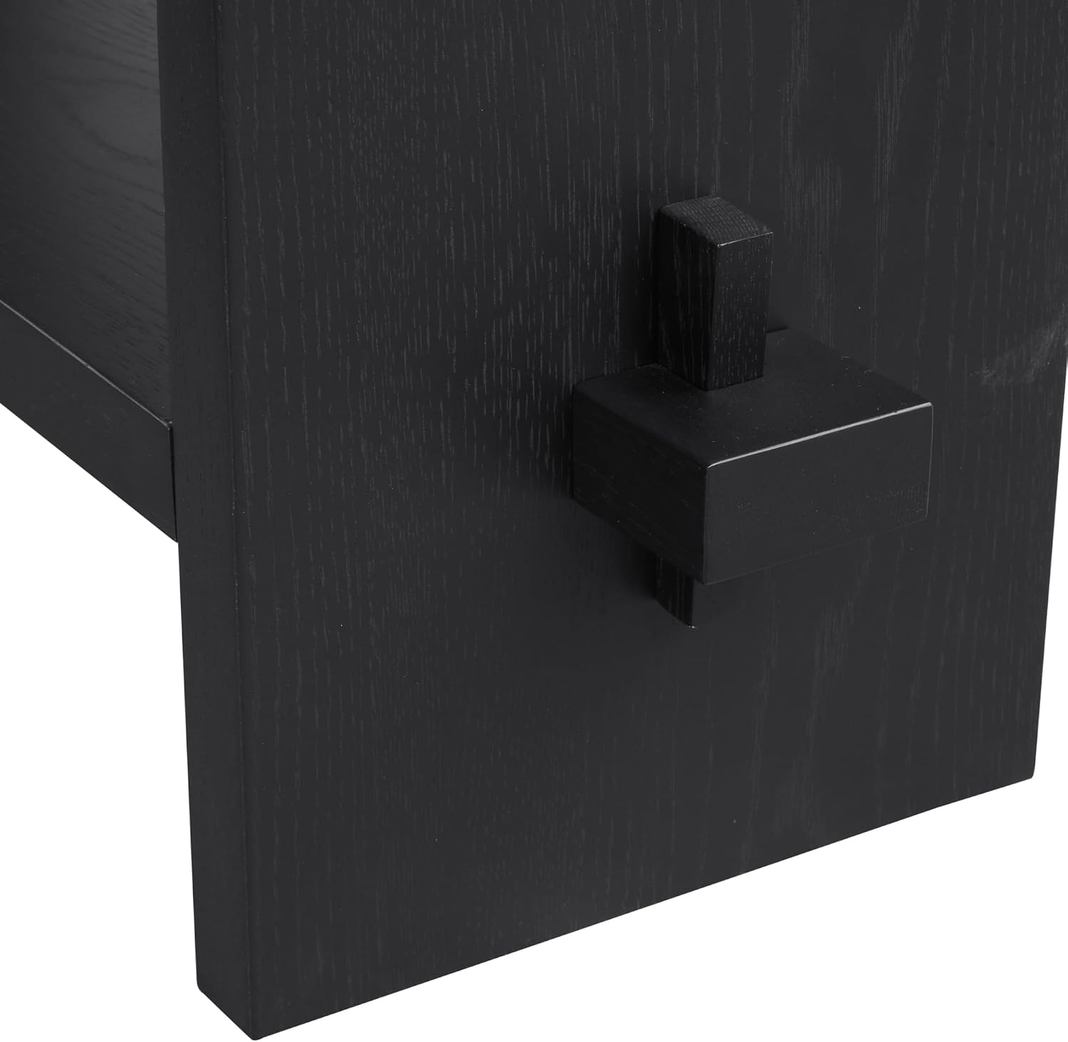 Nathan James Virgo Wood Accent Storage Console Sofa Table, for Entryway, Hallway or Living Room, Reclaimed Black Oak