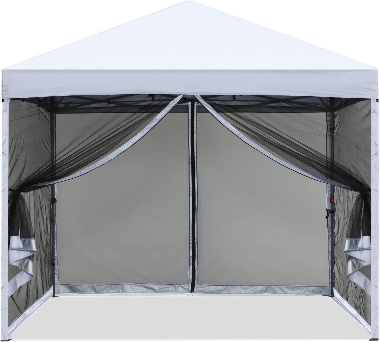 MASTERCANOPY Pop-Up Setup Outdoor Canopy with Netting Screen Walls (10x10, White)