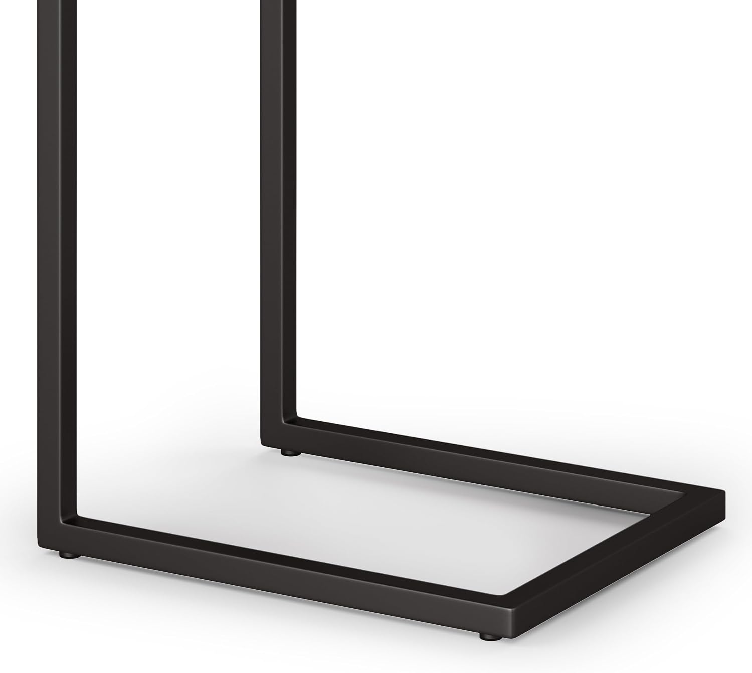 SIMPLIHOME Skyler C-Side Table - 16 inch Wide Solid Mango Wood and Metal Slide-Under Table in Dark Cognac Brown, Industrial Accent Table or End Table for Living Room with Open Frame Design, Assembled