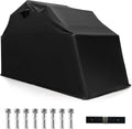 Goplus Motorcycle Shed, Outdoor Motorcycle Storage Shelter with 600D Oxford Fabric Waterproof Cover, 2 Roll-up Side Windows, Expansion Bolts, Heavy Duty Motor Cycle Tent, 136' x 54' x 75'