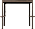 GOWE 8x5 FT Grill Louvered Pergola for Outdoor Grill, Hardtop Grill Pergola with Built-in Gutter & Adjustable Rainproof Roof, Metal Shelter Gazebo for Patio Backyard Deck -Brown