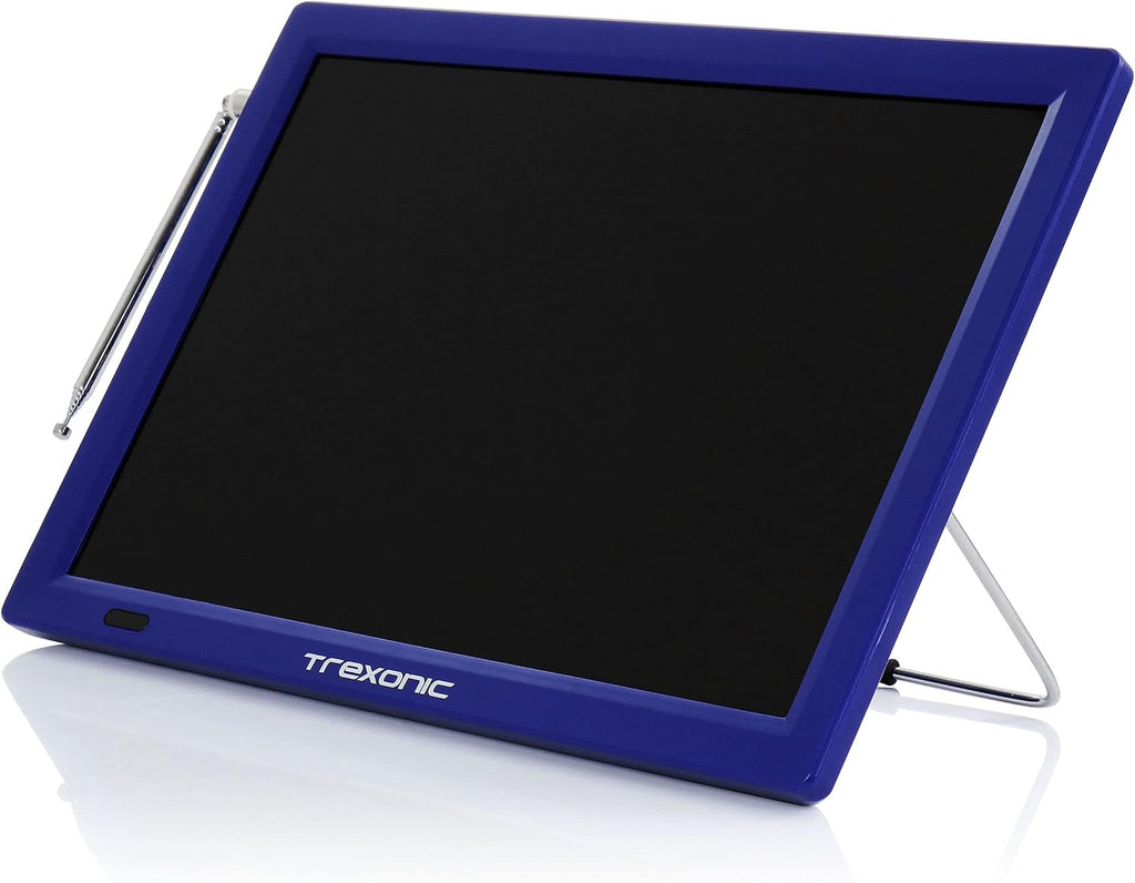Trexonic Portable Rechargeable 14 Inch LED TV with HDMI, SD/MMC, USB, VGA, AV in/Out and Built-in Digital Tuner, Blue
