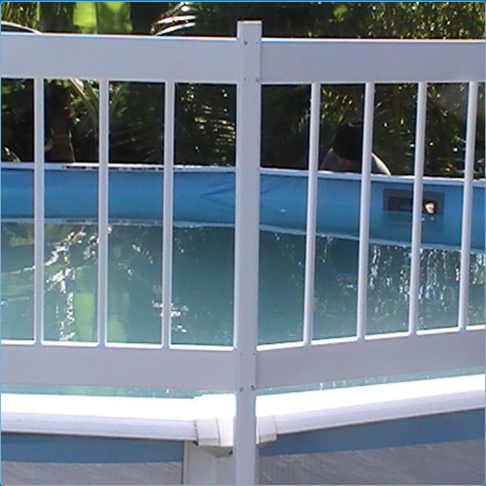 Aqua Select Above Ground Swimming Pool Resin Safety Pool Fence Base | Premium Quality UV Protected Vinyl | Keeps Pool Toys in and Intruders Out | Kit A - 8 Sections | Easy Installation | White