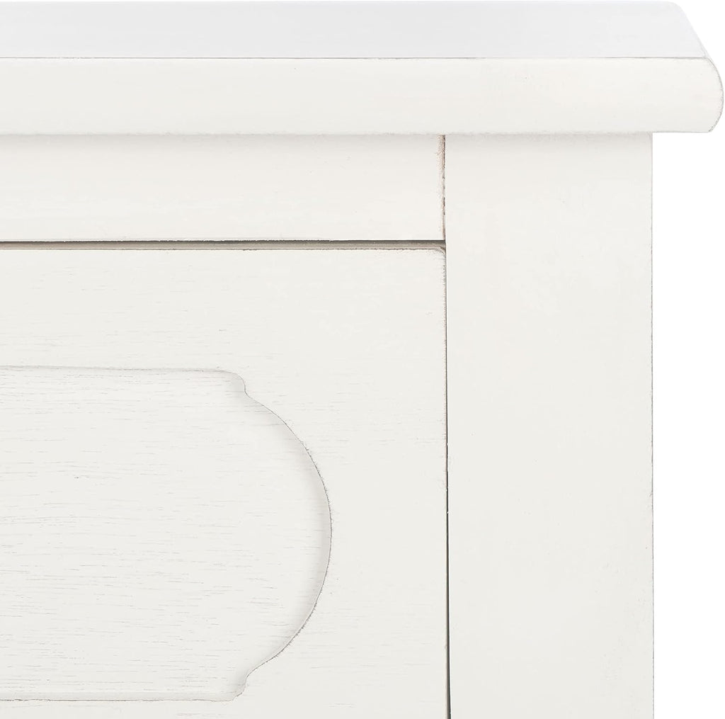 Safavieh Home Collection Allura Distressed White 2-Drawer Bottom Shelf Console Table