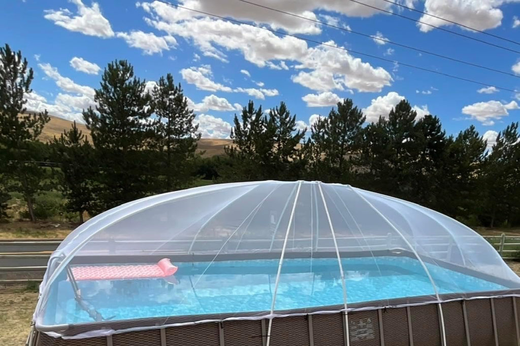 Pool Net Dome for 12' Wide x 20' - 21' Long Rectangular and Oval Pools | 6 of 7 Parts Included. NOT Included are THE Poles Made of Inexpensive PVC Pipe to BE Purchased BY Customer.