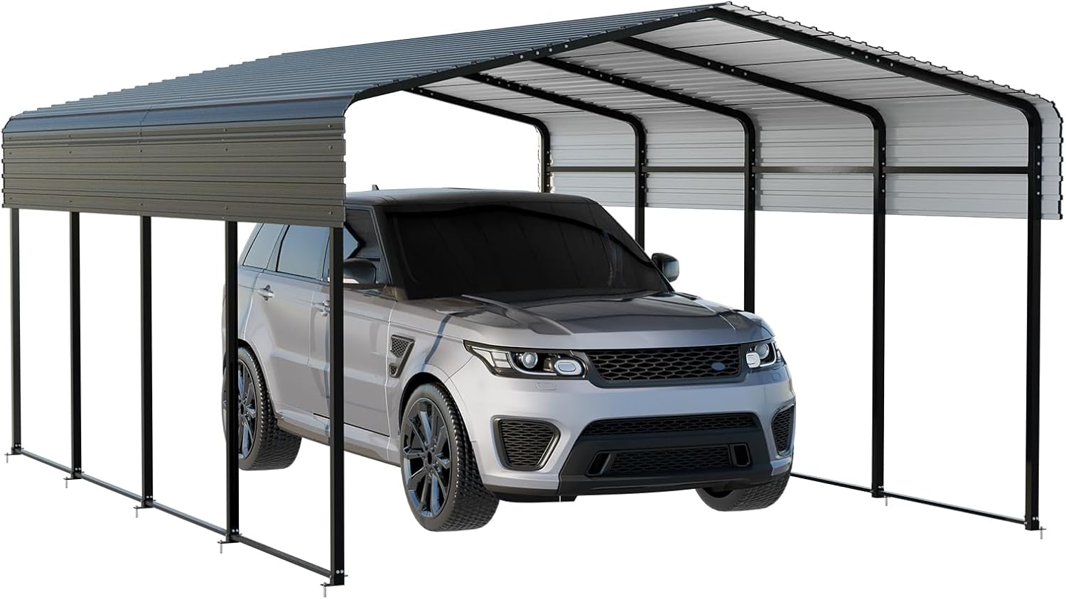 NUGRIART Metal Carport 13 x 20 FT with Heavy Duty Frame & Galvanized Steel Roof, Metal Car Garage, Sturdy Canopy Shelter for Car, Truck, Pickup, SUV, Tractor, and Boat