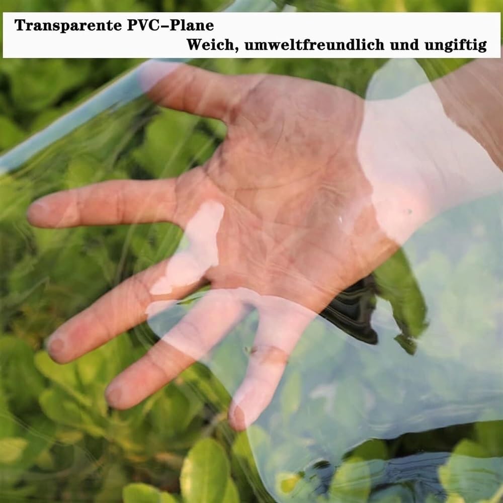 Zanotva 14 Mil Transparent Tarp Heavy Duty Waterproof with Grommets Tarpaulin, Outdoor Clear Panel Curtain for Patios, Porch,Gazebos (Size : 20x9ft(6.0x2.7m))