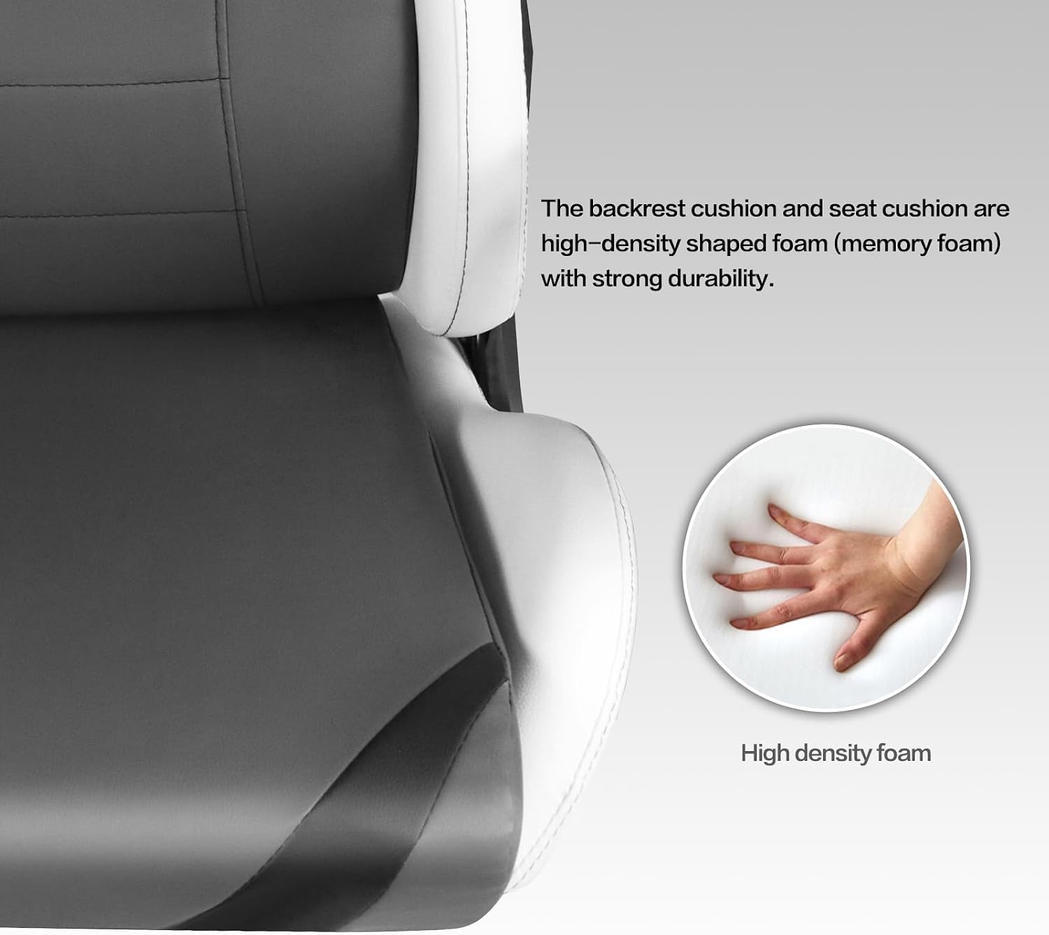 Modern-Depo Ergonomic Gaming Chairs for Adults with High-Density Memory Foam | Swivel Comfortable Office Chair, Big and Tall Video Game Chair, High Back Computer Chair for Home, Office, Grey White