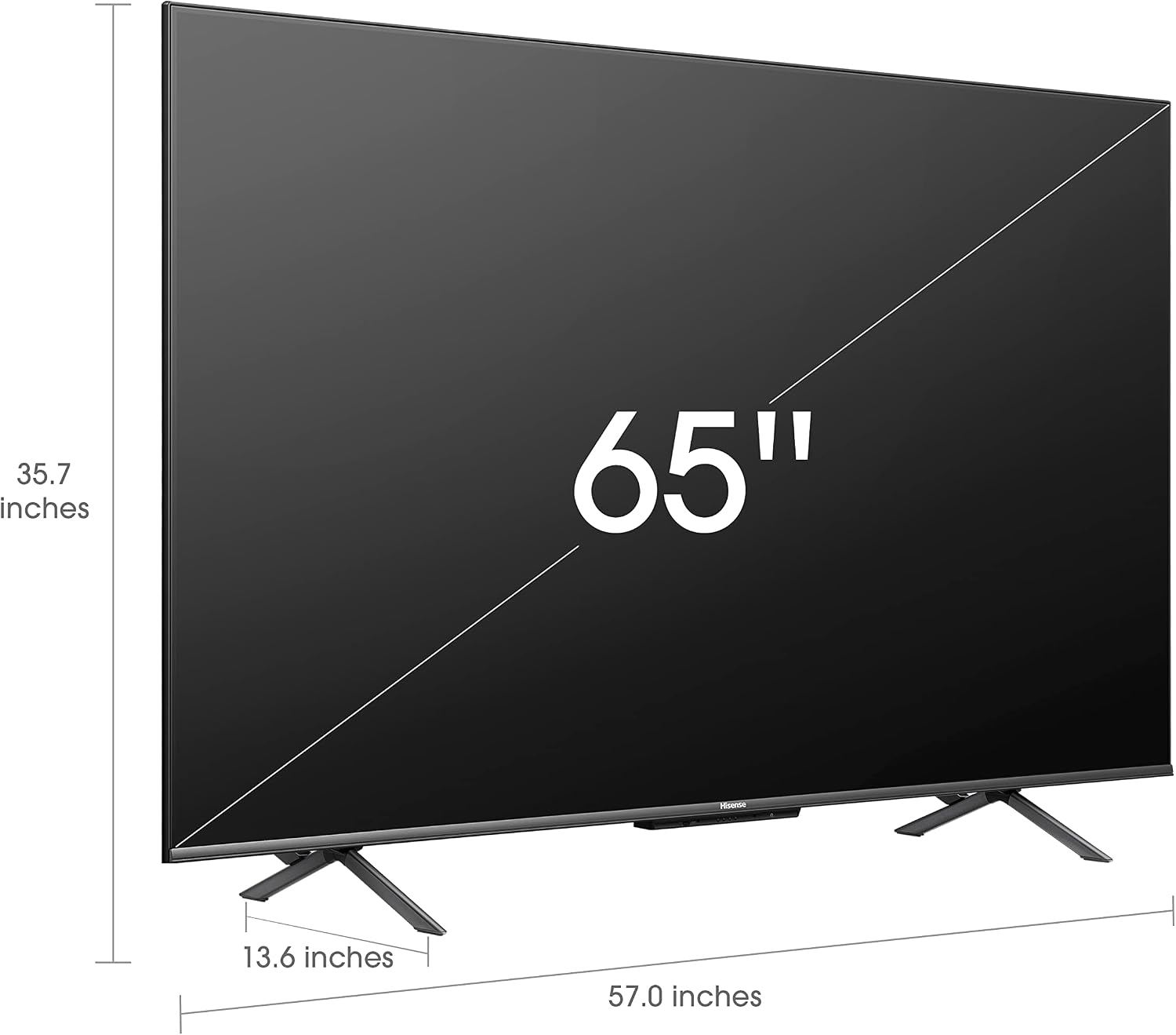 Hisense ULED 4K Premium 65U6H Quantum Dot QLED Series 65-Inch Smart Google TV, Dolby Vision Atmos, Voice Remote, Compatible with Alexa (2022 Model) Black