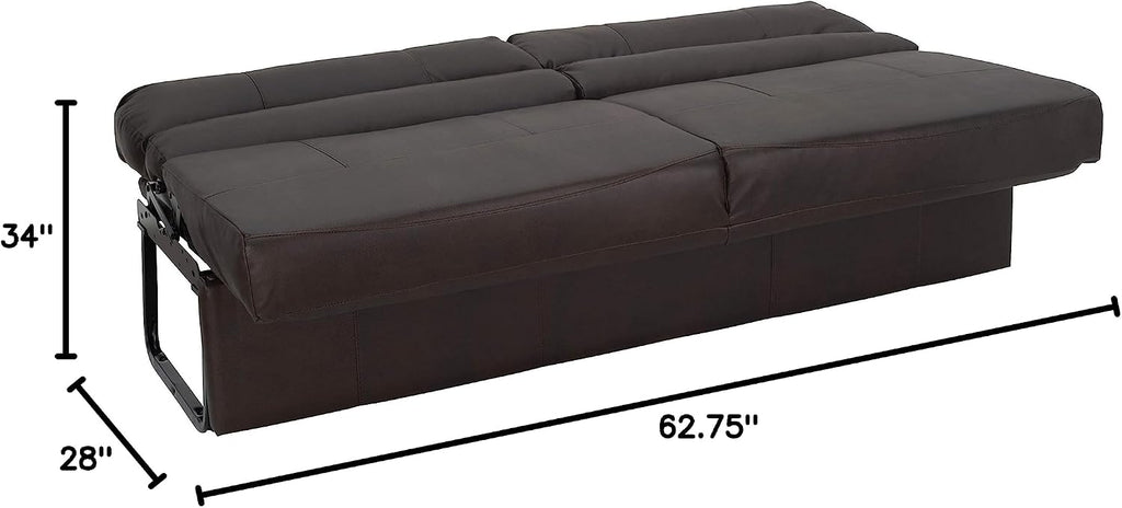 RecPro Charles RV Jackknife Sofa | Love Seat | Sleeper Sofa | Length Options 62', 68', 72' | 11' Legs and Hardware Included (68 Inch, Chestnut)