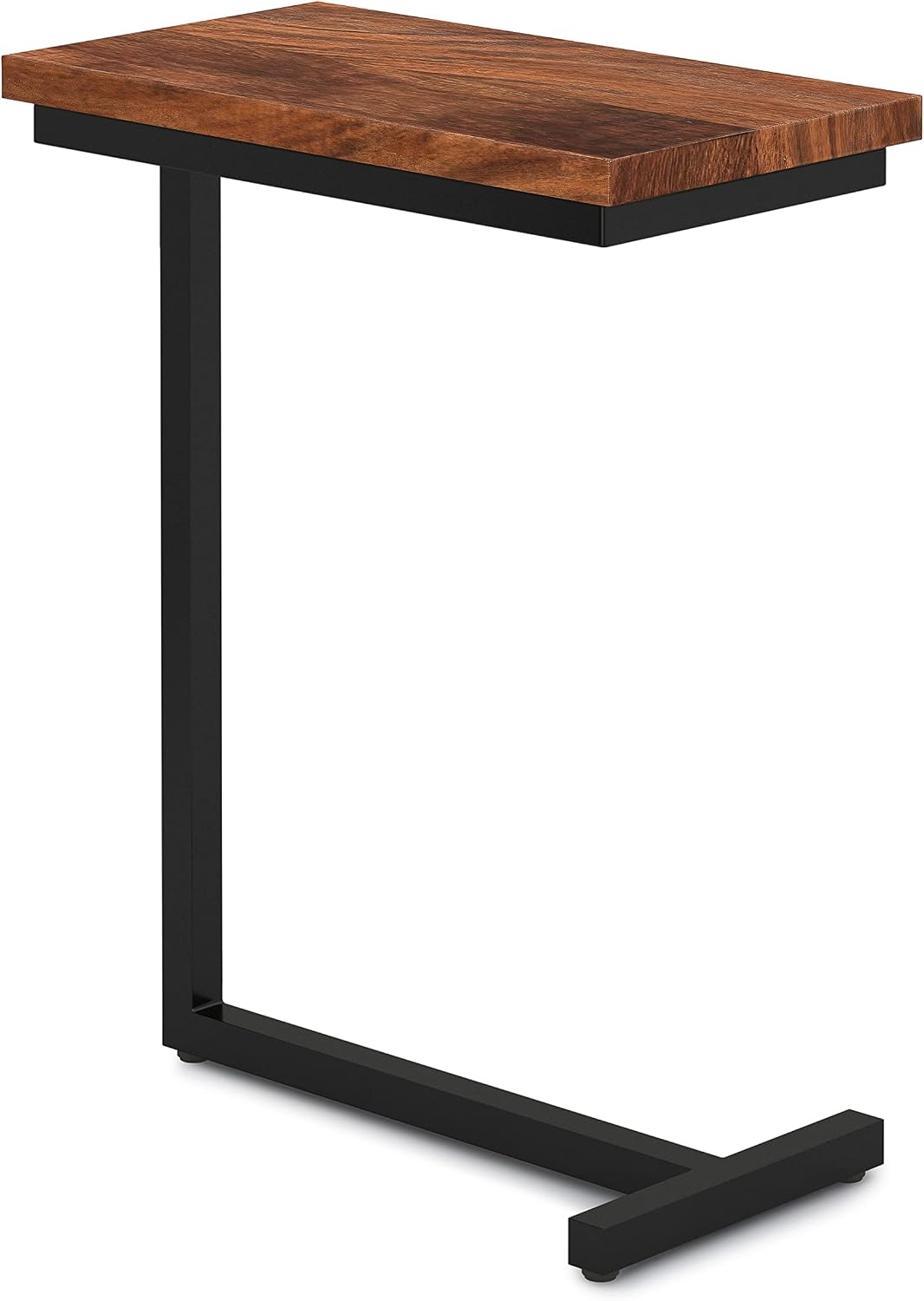 SIMPLIHOME Gowen SOLID MANGO WOOD and Metal 18 inch Wide Rectangle Industrial C Side Table in Dark Cognac Brown, Fully Assembled for the Living Room and Bedroom