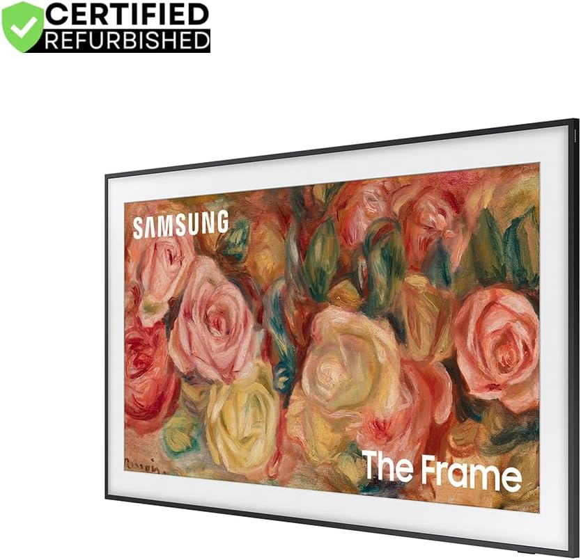 Samsung (Refurbished QN55LS03DAFXZA 55 inch The Frame QLED 4K Smart TV 2024 Bundle with 2 YR CPS Enhanced Protection Pack (Renewed)