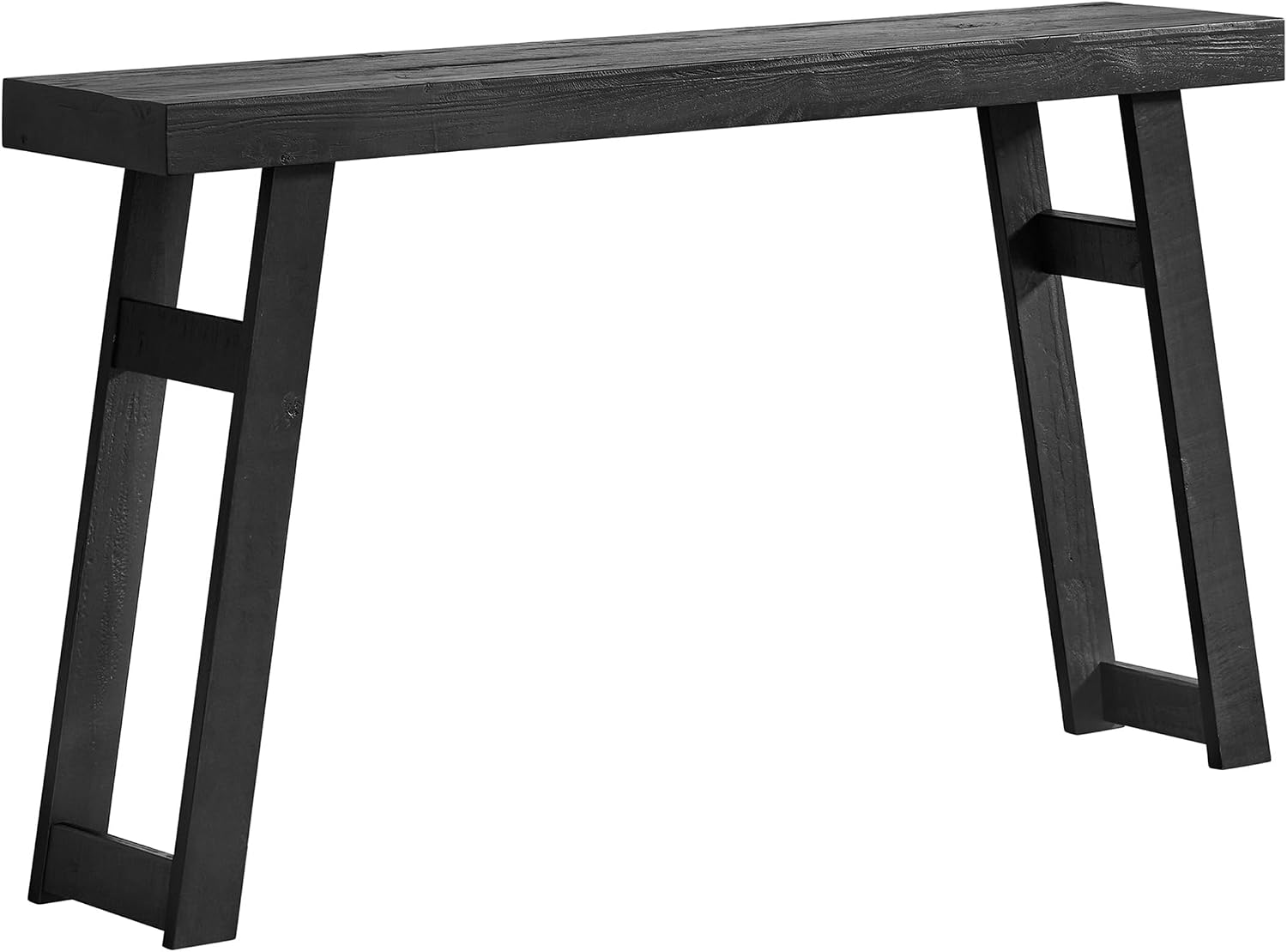 Alaterre Furniture Lawas Solid Wood Console Table - 56 Inch Modern Farmhouse Entryway Table - Easy Assembly Living Room Furniture for Behind The Couch, Entryway, or Hallway (Black)