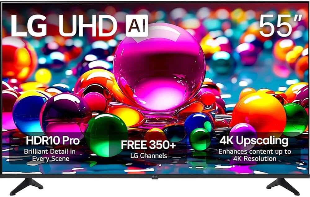 LG 80 Series 55' Alexa Built-in, 4K UHD Smart TV, 60Hz Refresh Rate, Filmmaker Mode, Game Optimizer (55UP8000, 2021)