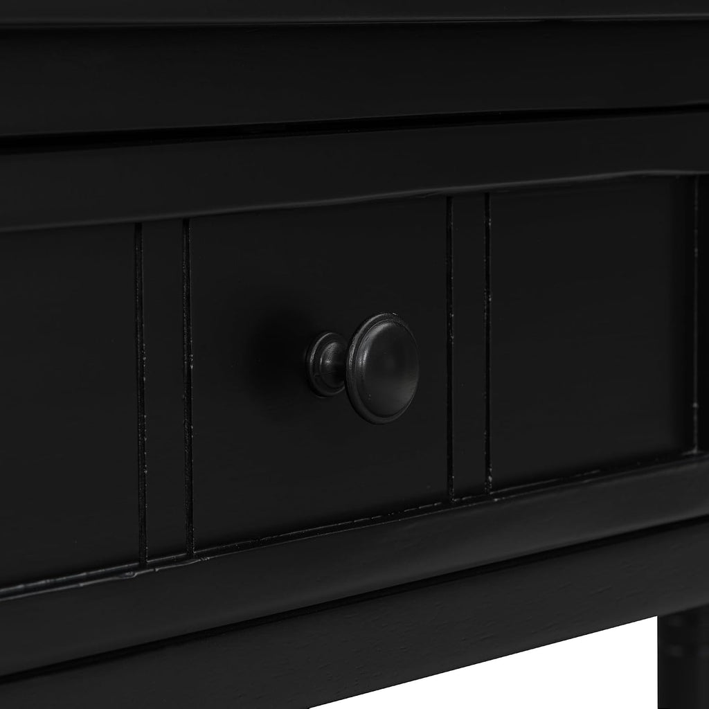 Knocbel Antique Entry Console Table with 2 Drawers & Bottom Open Shelf, Wood Sofa Tables for Entryway Hallway Living Room, 35.34' W x 13.8' D x 30.25' H, Black