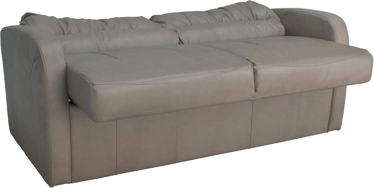 RecPro Charles 65' Jack Knife RV Sleeper Sofa with Arms | RV Furniture | Zero Wall Hugger (Putty)