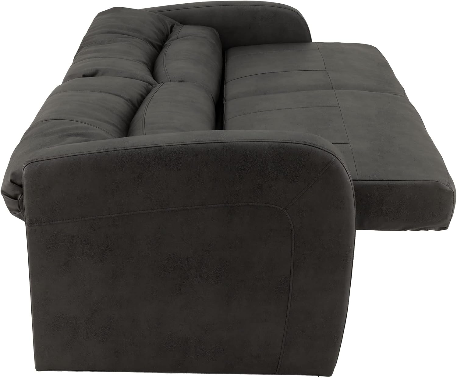 RecPro Charles 65' Jack Knife RV Sleeper Sofa with Arms | RV Furniture | Zero Wall Hugger (Gunmetal)