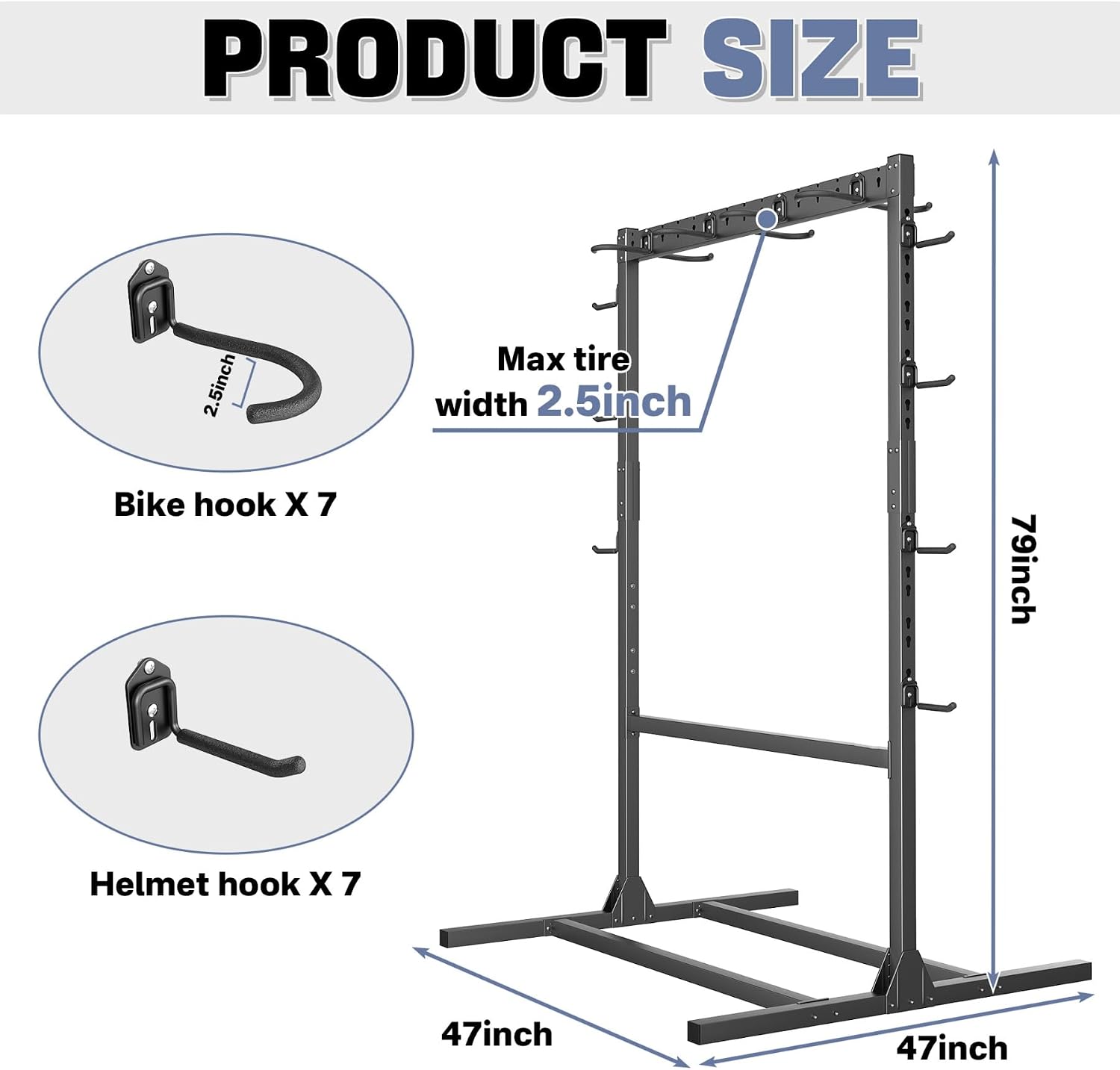 WALMANN Freestanding Bike Stand for Garage, 6/7 Bikes Vertical Bike Storage Stand Heavy Duty Bike Floor Stand