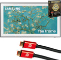 Samsung QN32LS03CB 32 inch The Frame QLED HDR 4K Smart TV (2023) Bundle with Deco Gear 4K HDMI 2.0 Cable w/Pure Copper Conductors x2 & CPS Exclusive 26 Months Protection Pack (BEACH-CPS-26M1000)