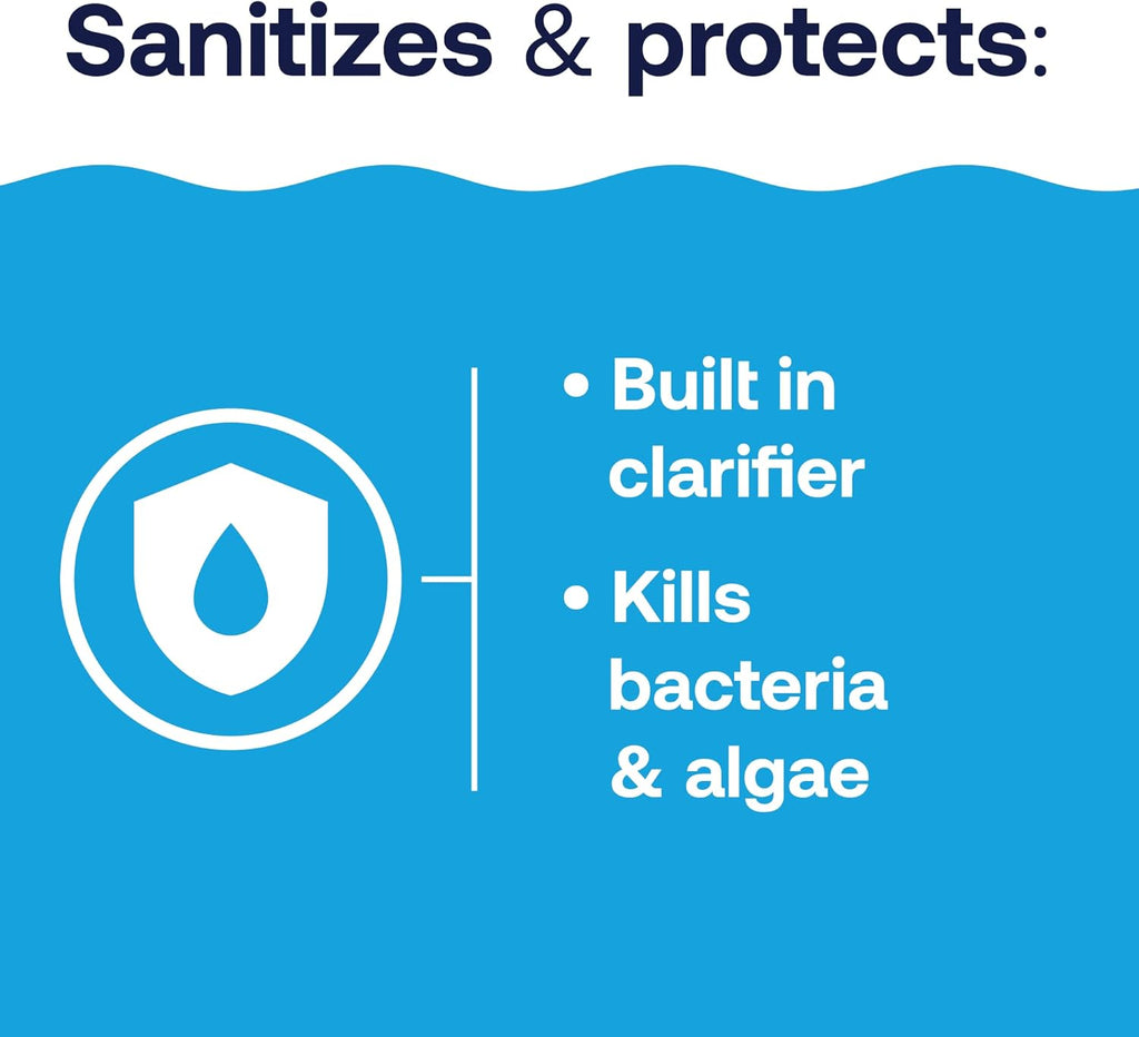 HTH 42055 25lb & 42052W 5lb Swimming Pool Chlorine Tabs Advanced with Clarifier & Algaecide, Sanitizer for Clear Water