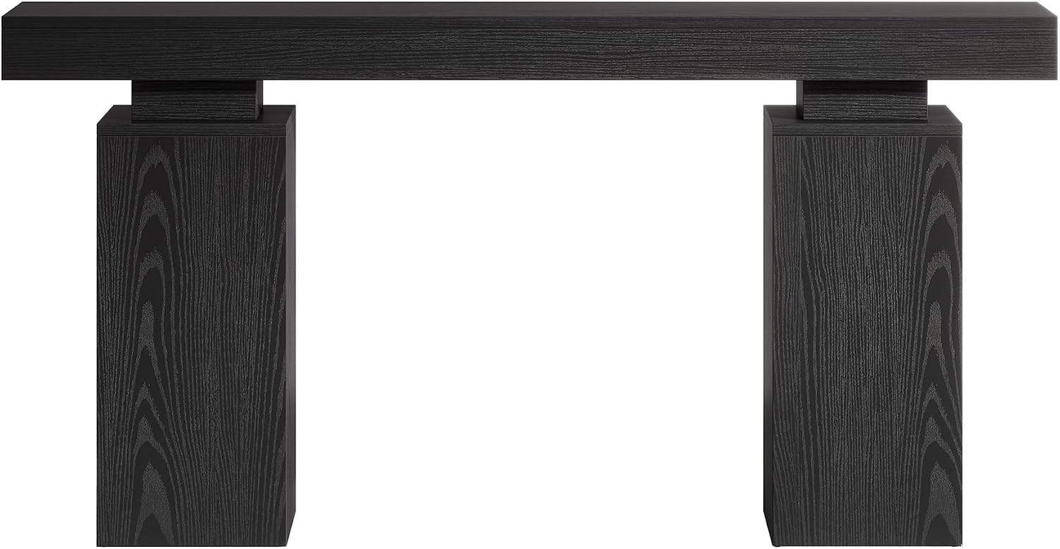 Tribesigns 63-Inch Long Console Table, Farmhouse Entryway Table Behind Couch, Wooden Foyer Stand Entry Station, Modern Hallway Accent Furniture for Living Room Decor, Entrance, Black