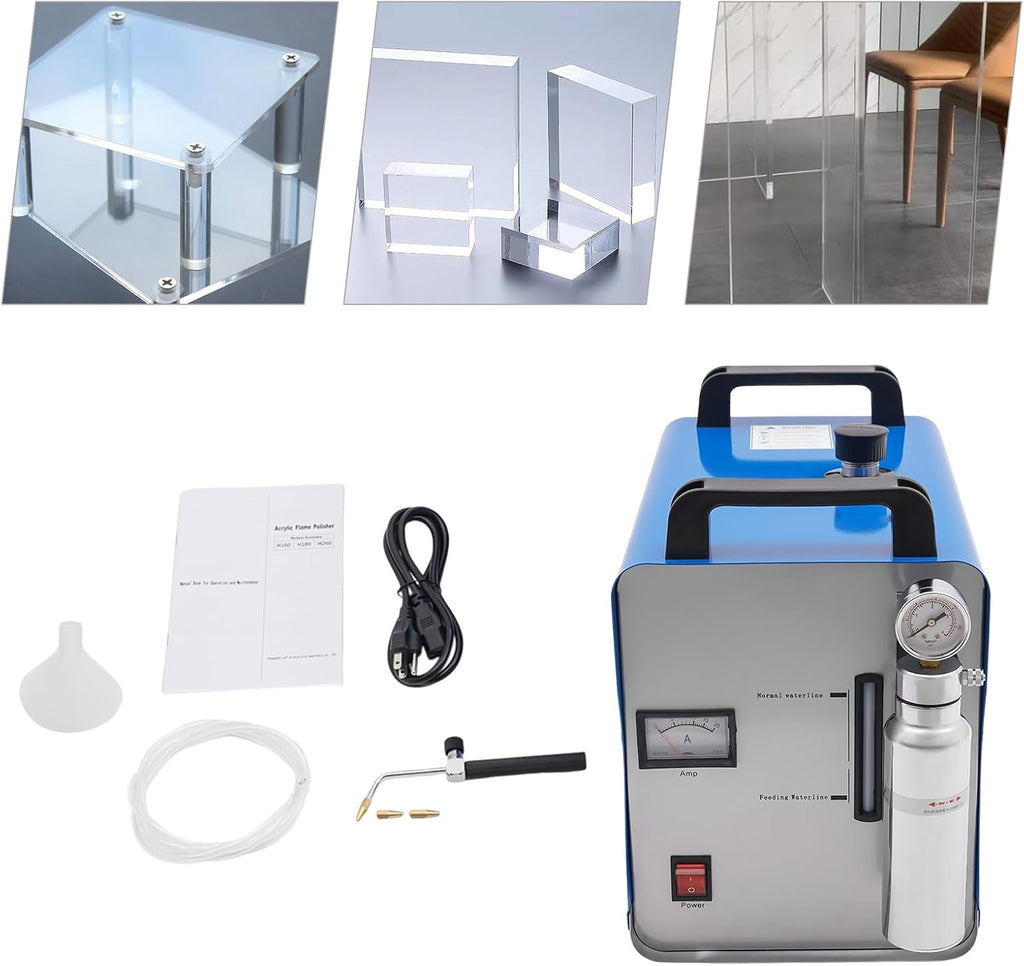 95L 400W Water Polisher Flame Polishing Machine, Oxygen Hydrogen HHO Gas Flame Generator Torch Acrylic Polisher, Economical Type Acrylic Welder Flame Polishing Machine