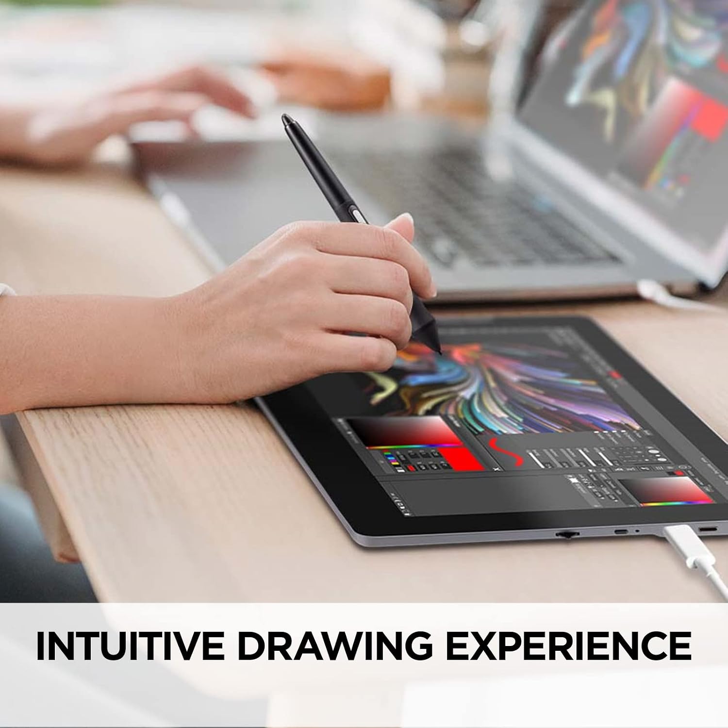 ViewSonic ID1330 13.3 Inch Portable Full HD 1080p Drawing Pen Display Tablet with Battery Free Stylus Pen for Digital Writing, Graphic Design Supports Windows, Mac, Android