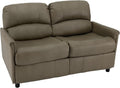 RecPro Charles Collection 60' RV Hide A Bed Loveseat | Memory Foam Mattress | Putty Faux Leather