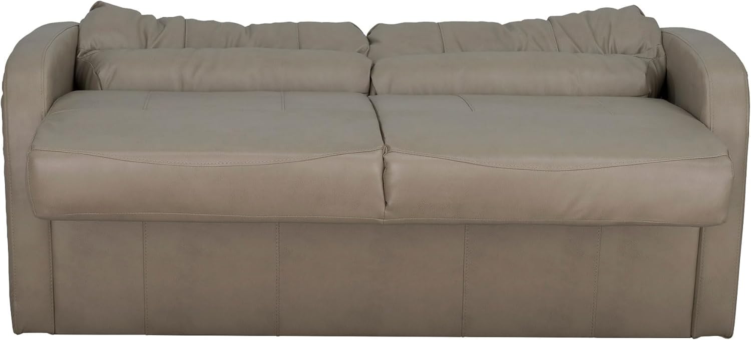 RecPro Charles 65' Jack Knife RV Sleeper Sofa with Arms | RV Furniture | Zero Wall Hugger (Putty)