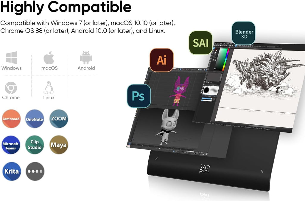 XPPen Wireless Drawing Tablet Deco Pro LW 2nd, 11 Inch Bluetooth Computer Graphics Tablet with X3 Pro Stylus & Mini Key-dial, Digital Drawing Pad for Animation, Digital Art, Video Editing