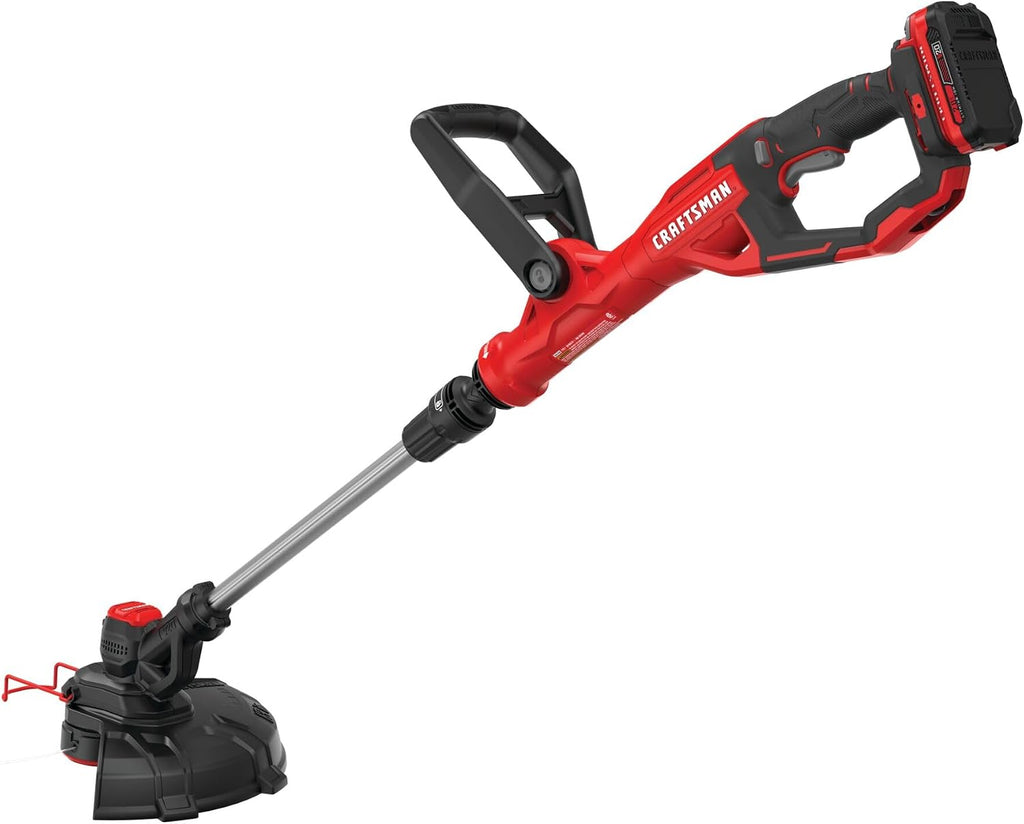 CRAFTSMAN V20 Weed Wacker Cordless String Trimmer and Edger, Weed Eater Includes 2.0 Ah Battery and Charger, Lightweight, Extended Runtime, 2 Speed (CMCST900D1)