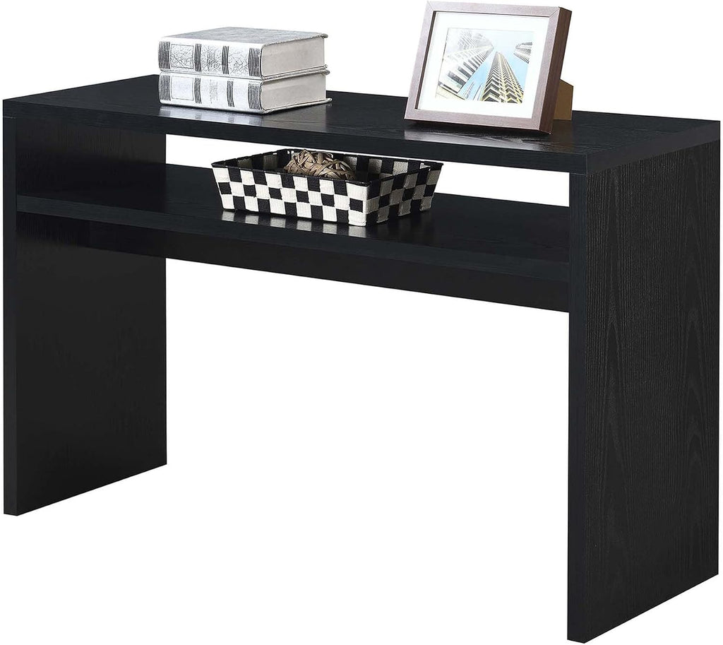 Convenience Concepts Northfield Deluxe Console Hall Table 48' - Modern, Minimalist Narrow Sofa Display Accent With Storage Shelf for Contemporary Living Room, Entryway, or Hallway, Black