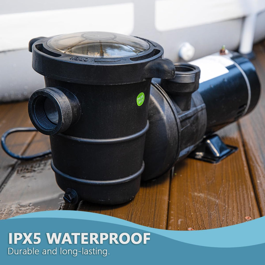 XtremepowerUS 1.5HP High Flow Pool Pump Self Prime for Above Ground Swimming Pool Spa Pump Flow 5400GPH 1.5' Large Strainer Basket Filter