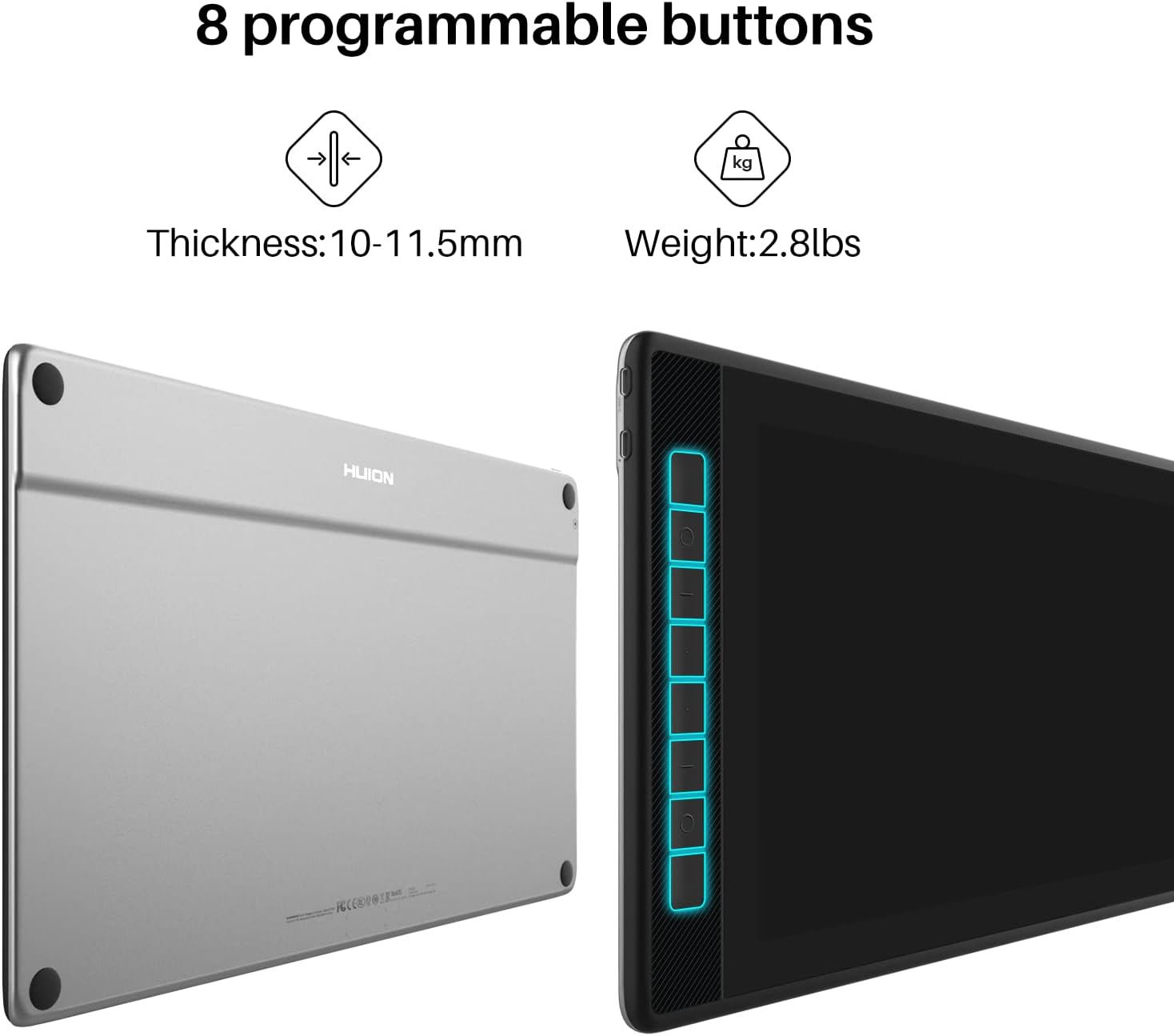 HUION KAMVAS Pro 16 2.5K QHD Drawing Tablet with Screen QLED Full-Laminated Graphics Tablet with Battery-Free Pen, 15.6inch Digital Art Tablet Compatible with Mac, PC, Android & Linux (Renewed)