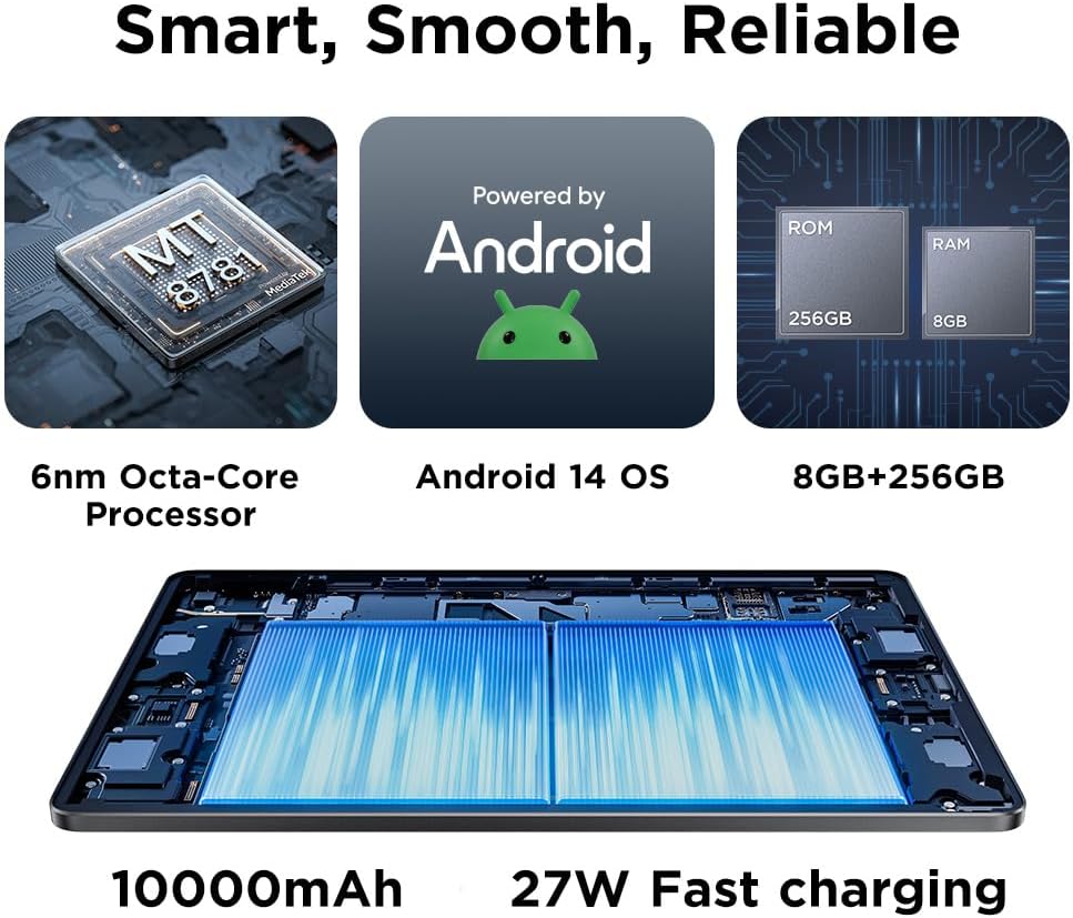 UGEE Pad 8GB+256GB Fun Drawing Pad,14.25''Standalone Drawing Tablet with No Computer Needed,2.4K Ultra HD Large Screen with Full-Laminated Screen,Android 14 ipad Drawing Stand for 10000mAh+27W Battery