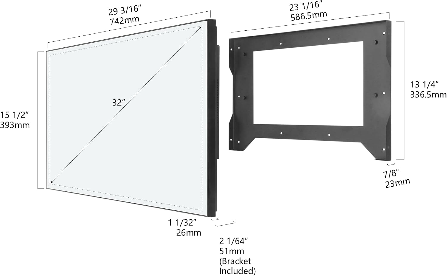 32' 4K UHD Smart Mirror TV – IP65 Waterproof for Bathroom/Hotel, ATSC Tuner, Built-in Voice Assistant, Wi-Fi, Integrated Speakers, 320A023, 2026 Model