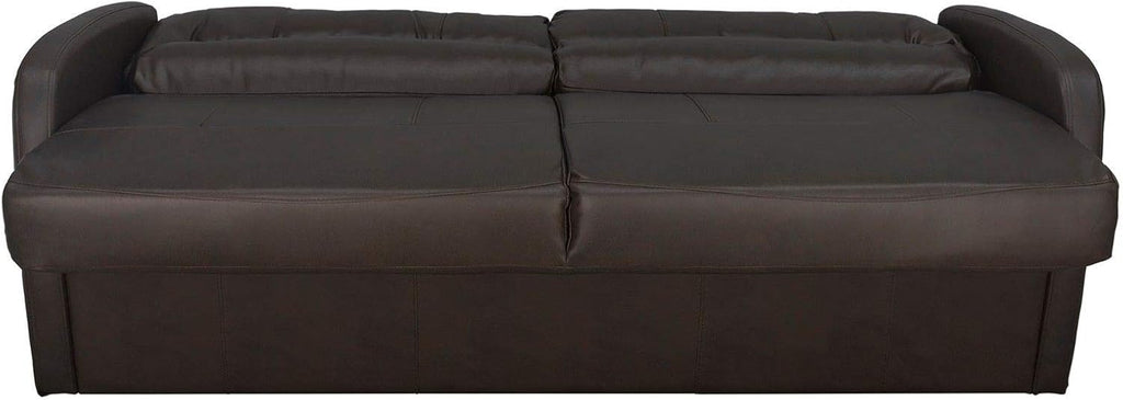 RecPro Charles 65' Jack Knife RV Sleeper Sofa with Arms | RV Furniture | Zero Wall Hugger (Chestnut)