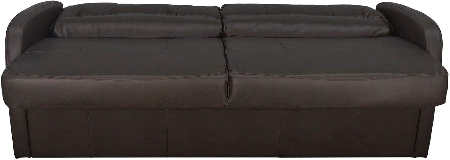 RecPro Charles 65' Jack Knife RV Sleeper Sofa with Arms | RV Furniture | Zero Wall Hugger (Chestnut)
