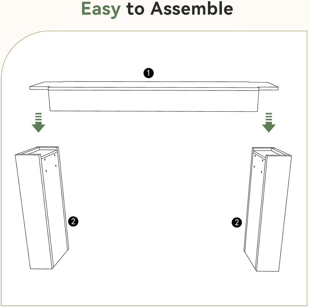 Solid Wood Console Table, 63-Inch Farmhouse Sofa Table Behind Couch for Entryway, Living Room, Foyer, Easy Assembly (Black)