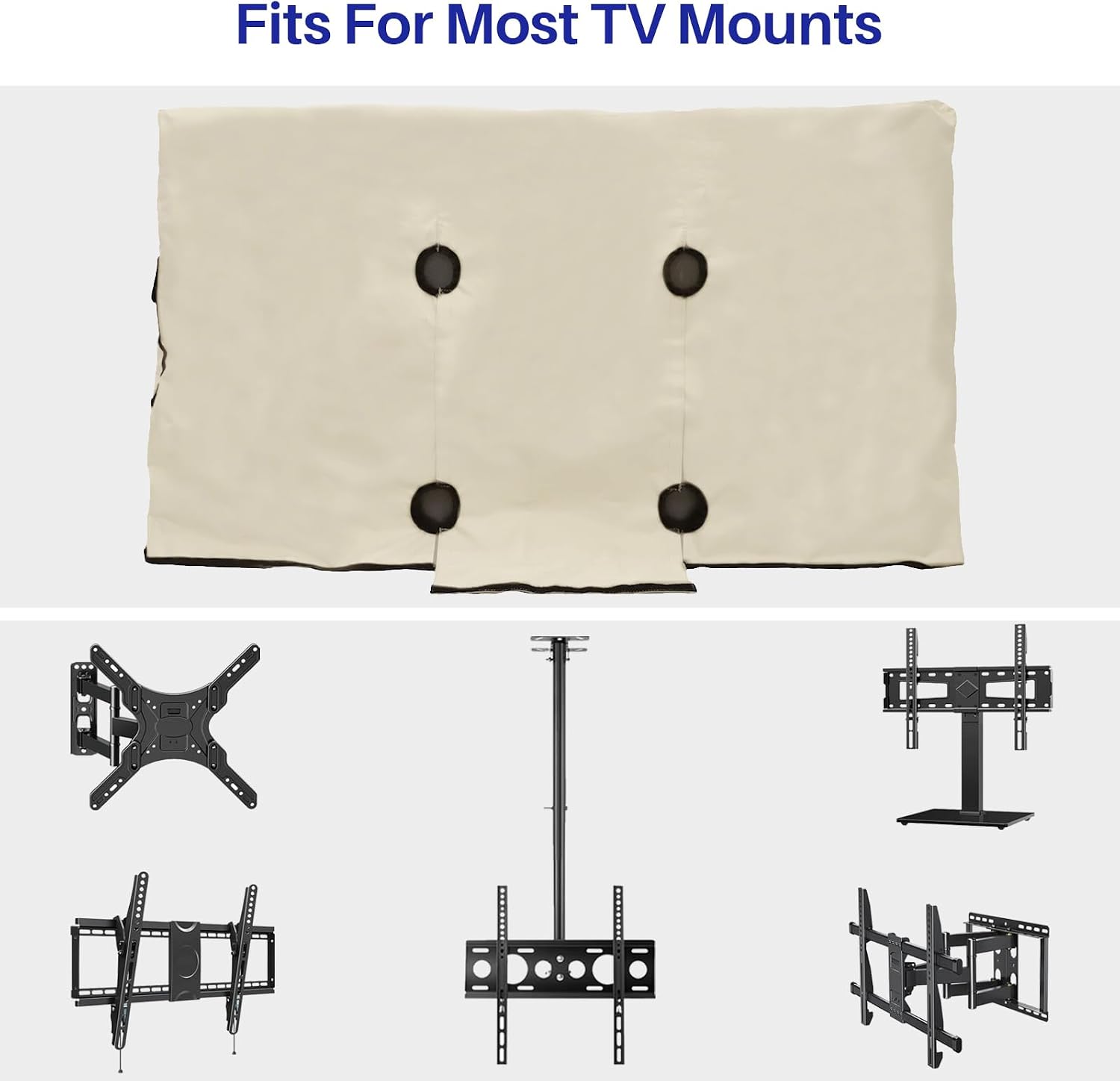 SYLVOX Outdoor TV Cover for 60-65 Inch Flat Screen TVs, All-Weather 600D Waterproof & Dust-Proof Protection, Weatherproof Design with Remote Control Pocket, Compatible with Multiple Mounting Options