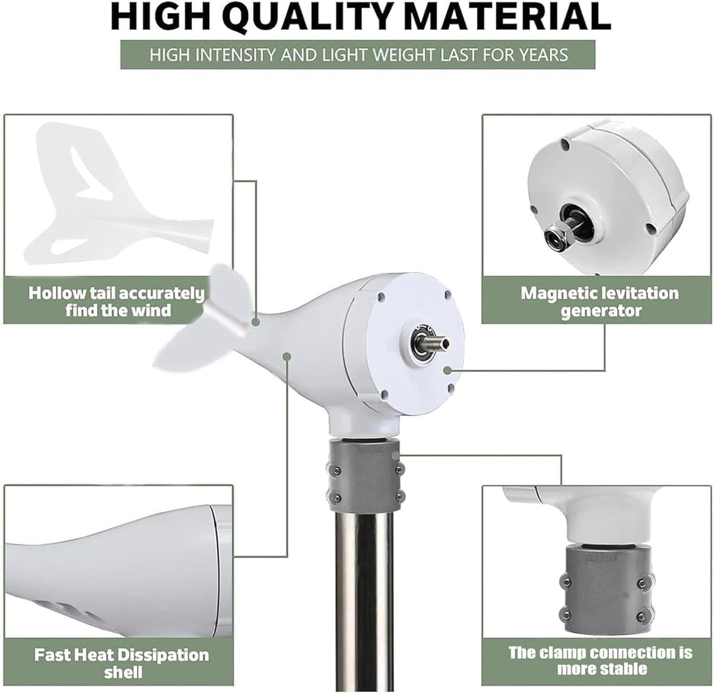 Wind Turbine Generator Kit, 15000W 12/24/48V/110V/220V, Power, with 8 Blade, with MPPT Controller, Windmill Suit for Hybrid Solar Systemfor, Marine, RV, Home(220V)