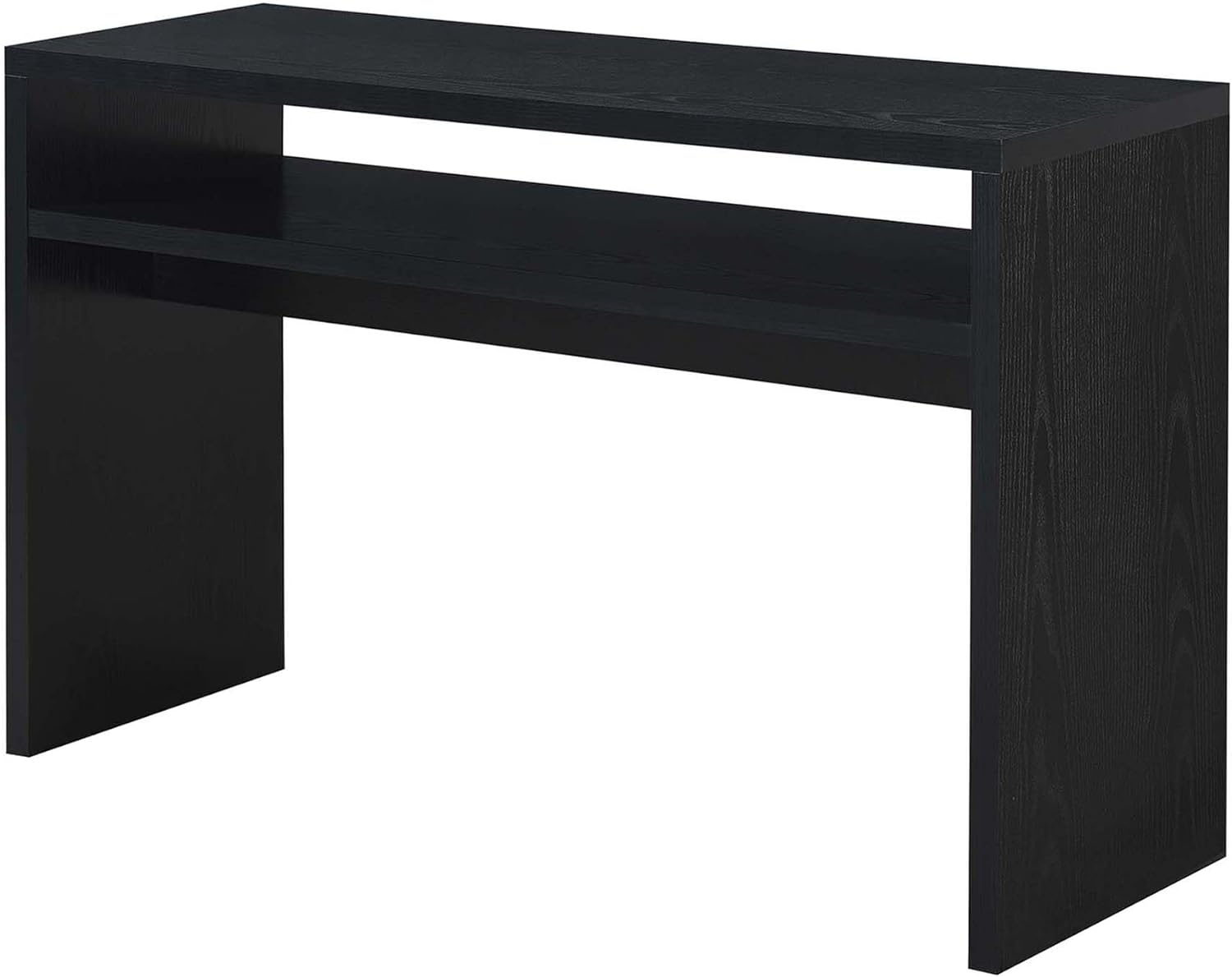 Convenience Concepts Northfield Deluxe Console Hall Table 48' - Modern, Minimalist Narrow Sofa Display Accent With Storage Shelf for Contemporary Living Room, Entryway, or Hallway, Black