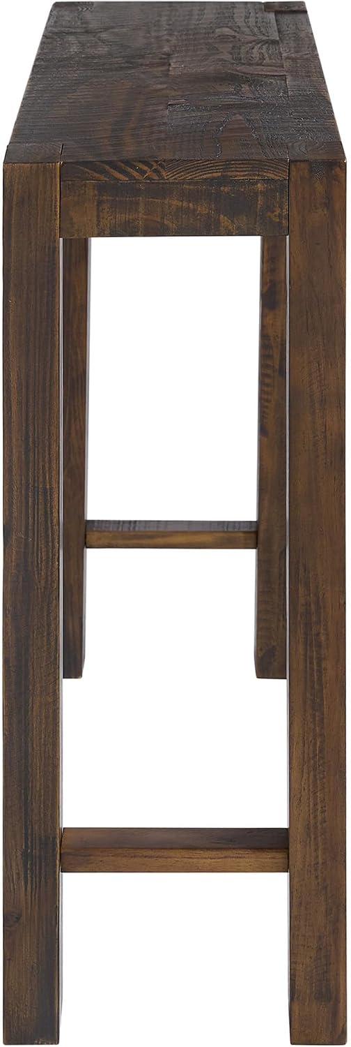 Alaterre Furniture Classic Solid Wood Console Table - 56 Inch Modern Farmhouse Entryway Table - Easy Assembly Living Room Furniture for Behind The Couch, Entryway, or Hallway (Brown)