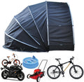 Large Bike Storage Shed Tent, 4 Bikes Waterproof Portable Bike Bicycle Motorcycle Tent Heavy Duty Double-Sided Opening Tricycle Motorcycle Storage Tent For Outdoor Camping Hiking ( Color : Black )