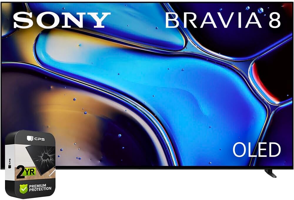 Sony K65XR80 BRAVIA 8 65 inch 4K HDR Smart OLED TV 2024 (Renewed) Bundle with 2 YR CPS Enhanced Protection Pack