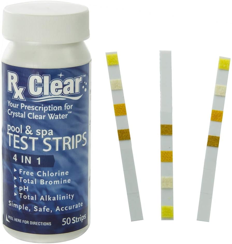 Rx Clear Pool Opening Chemical Maintenance Kit Plus for Above Ground or Inground Pools | for Pools Up to 30,000 Gallons | Includes Chlorine Tabs, Super Shock, 50% Algaecide, Clarifier and Test Strips