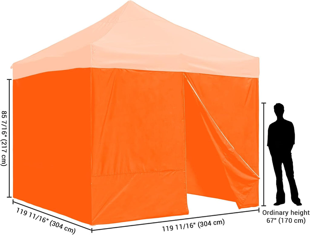 InstaHibit 4 Pack Side Wall for 10x10 Ft EZ Pop Up Canopy Tent UV50+ Zipper 550D (Sidewall Only)